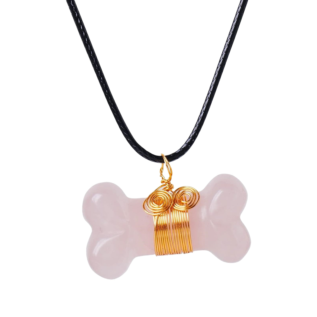 Halskette mit Rosenquarz- Anhänger für Hundefreunde