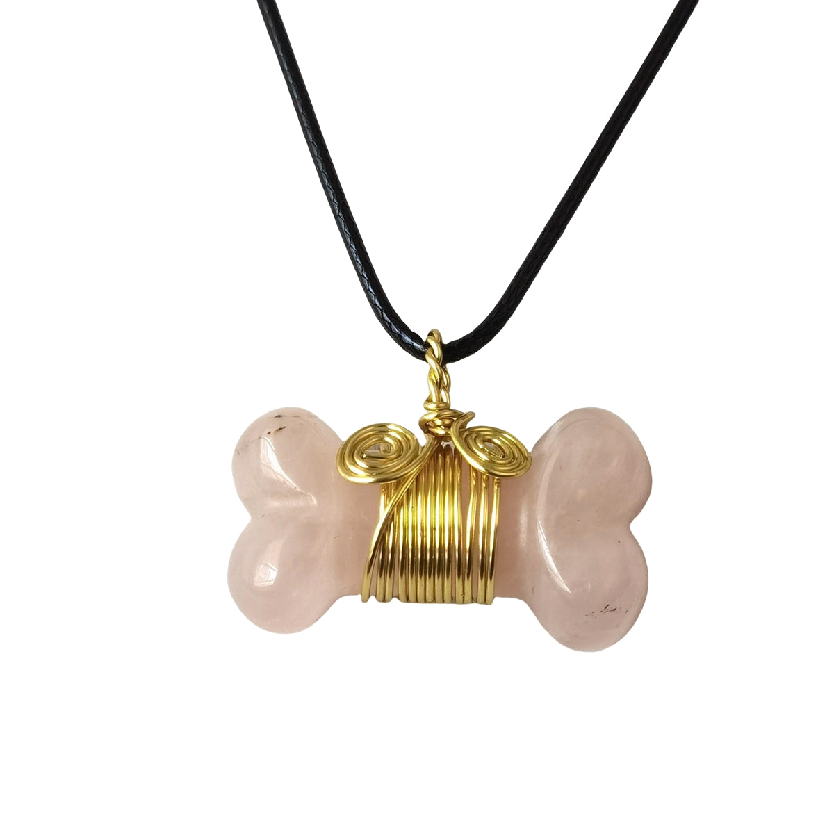 Halskette mit Rosenquarz- Anhänger für Hundefreunde