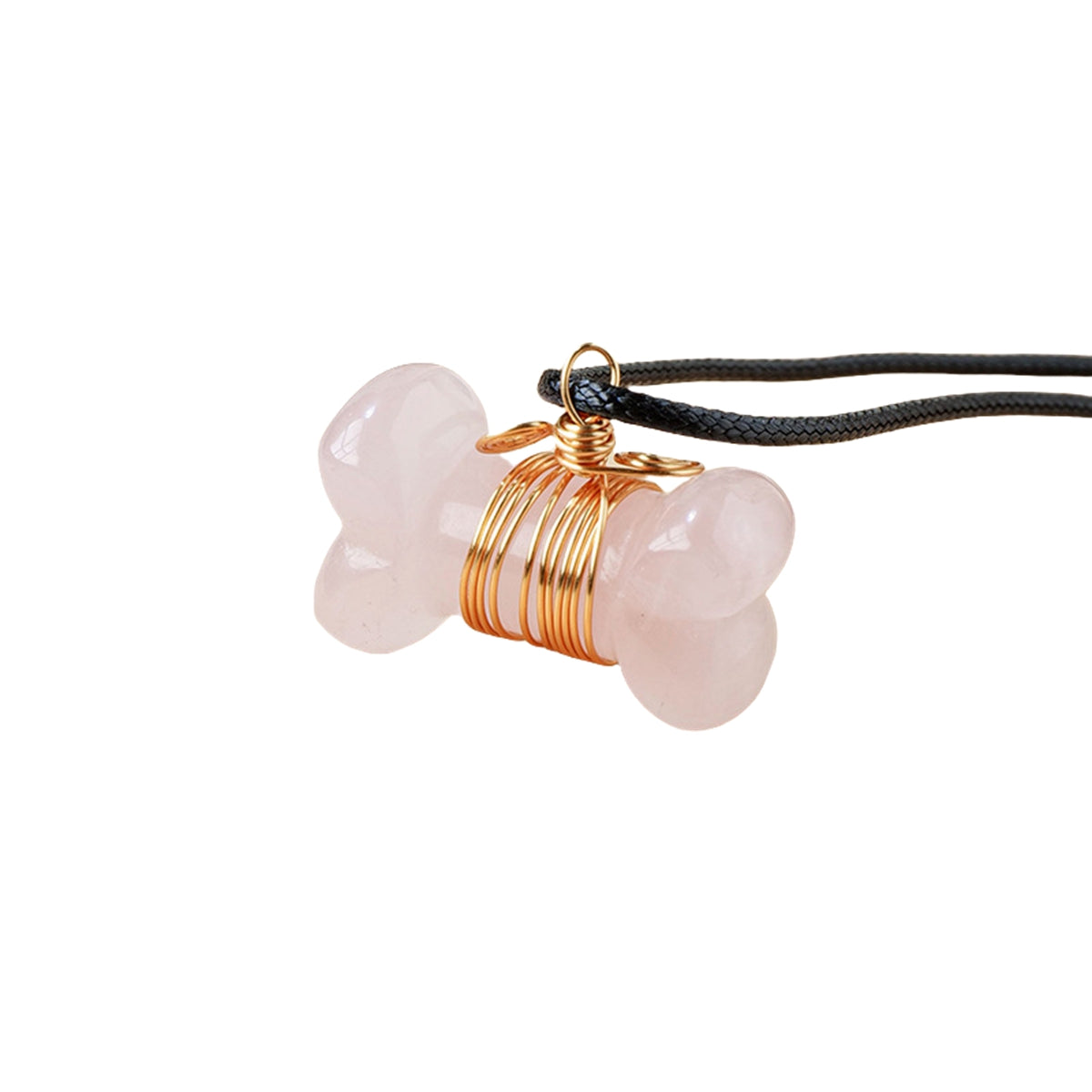 Halskette mit Rosenquarz- Anhänger für Hundefreunde