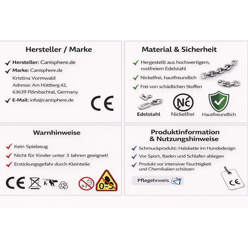 Elegante Halskette mit drei zierlichen Pfoten aus "Gold" oder "Silber", nickelfrei - individuelle Gravur möglich
