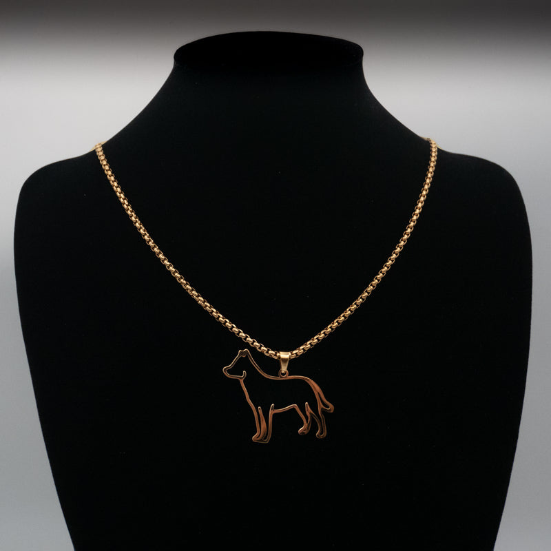 Halskette "Australian Cattle Dog" für Hundefreunde, 18-Karat vergoldet