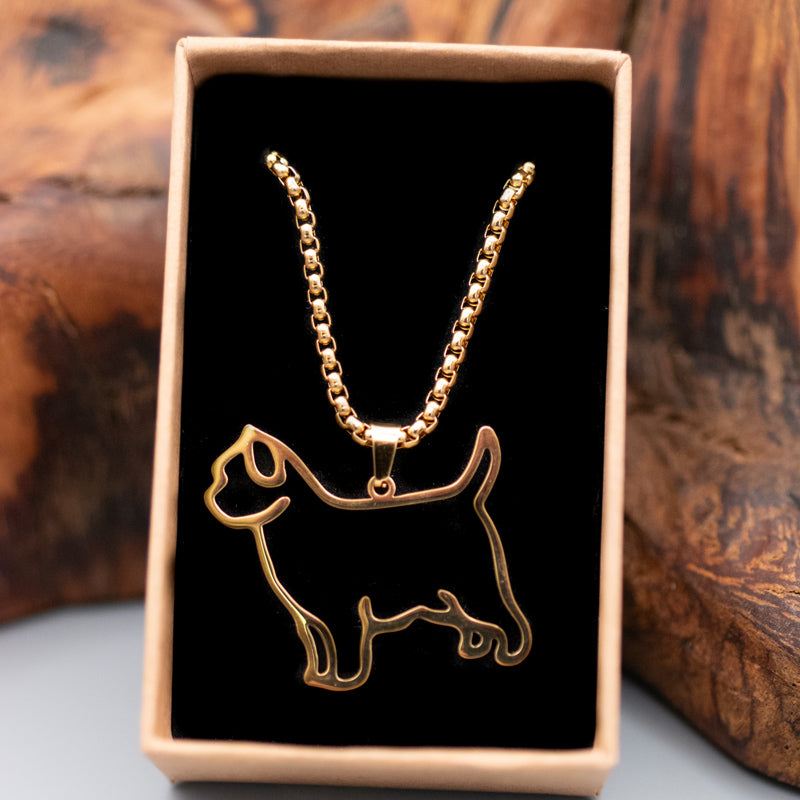 Halskette "Cairn Terrier" für Hundefreunde, 18-Karat vergoldet