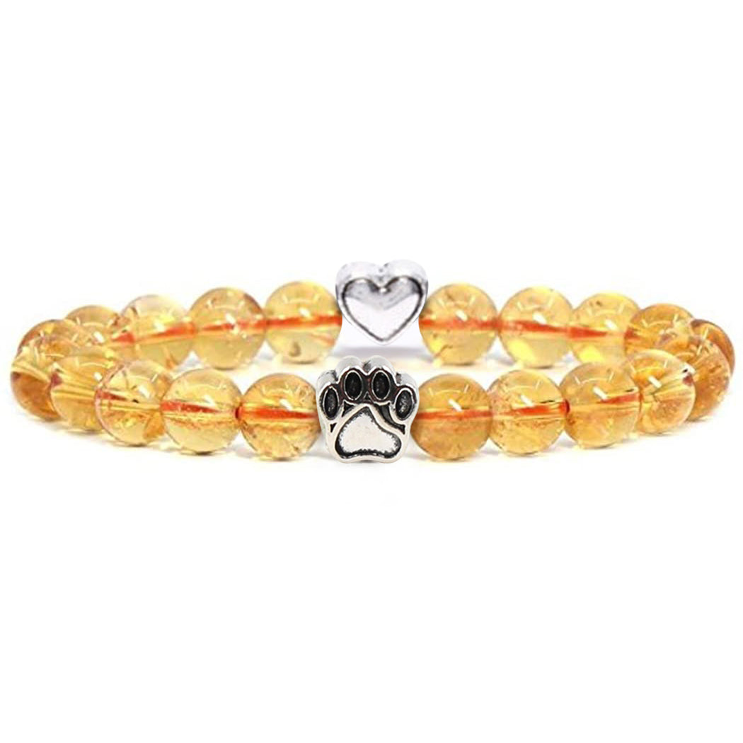 Nickelfreies Armband für Hundeliebhaber aus 8mm (Natur)perlen