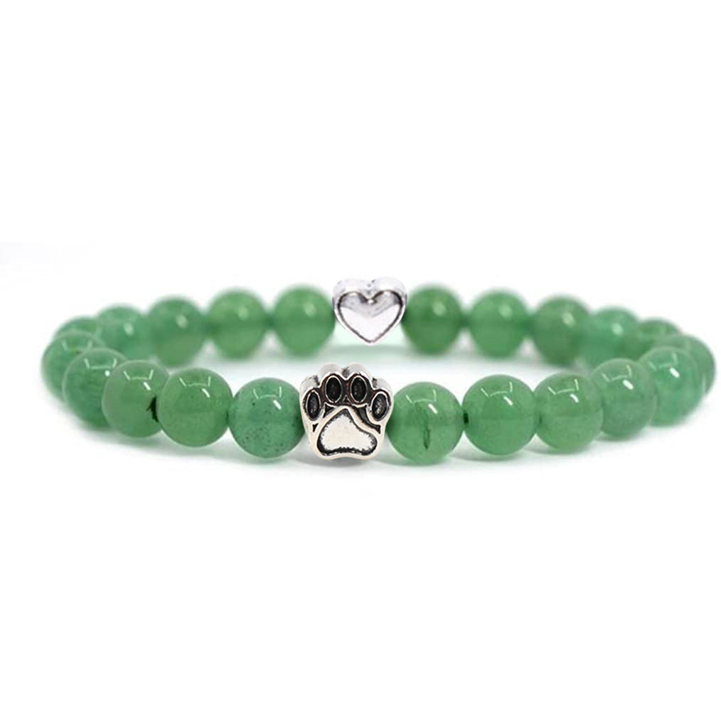 Nickelfreies Armband für Hundeliebhaber aus 8mm (Natur)perlen