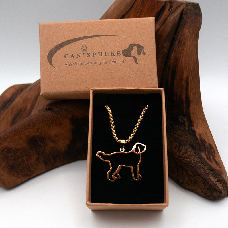 Halskette "Golden Doodle", 18-Karat vergoldet, für Hundefreunde