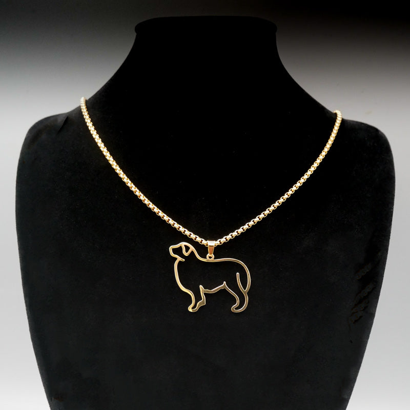 Halskette "Australian Shepherd" für Hundefreunde, 18-Karat vergoldet