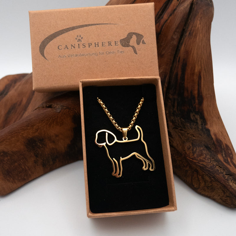 Halskette "Beagle", 18-Karat vergoldet, für Hundefreunde