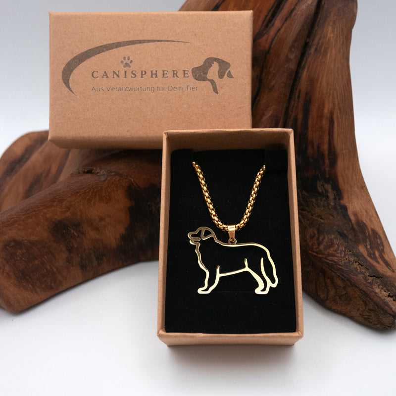 Halskette "Berner Sennenhund", 18-Karat vergoldet, für Hundefreunde