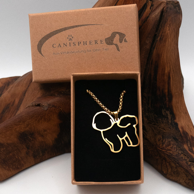 Halskette "Bichon Frisé" , 18-Karat vergoldet, für Hundefreunde