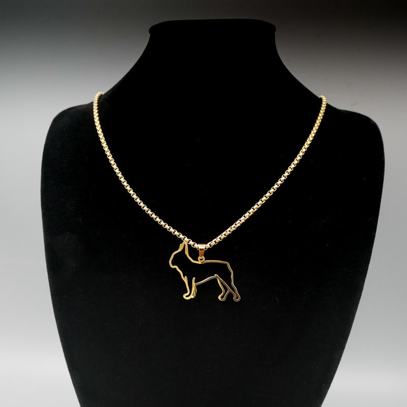Halskette "Französische Bulldogge", 18-Karat vergoldet, für Hundefreunde