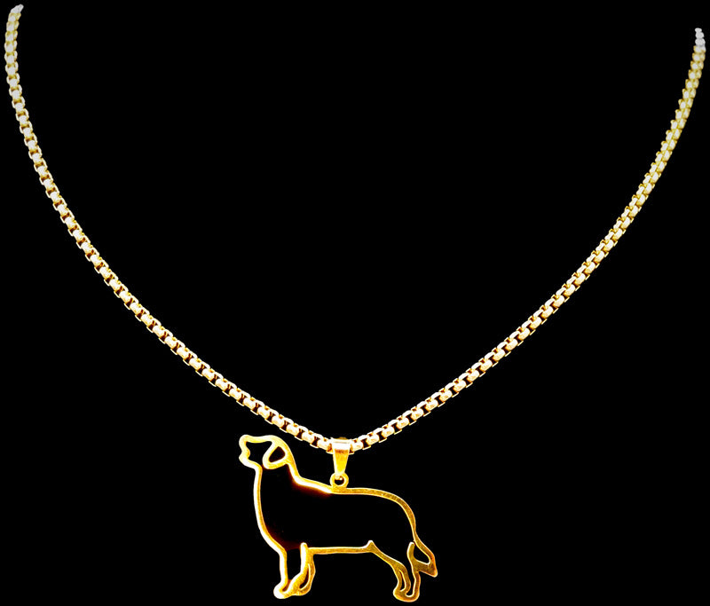 Halskette "Golden Retriever" für Hundefreunde, 18-Karat vergoldet