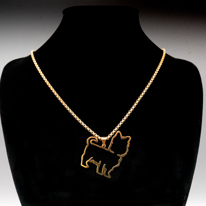 Halskette "Yorkshire", 18-Karat vergoldet, für Hundefreunde