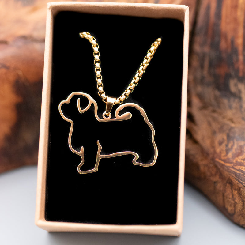 Halskette "Malteser" für Hundefreunde, 18-Karat vergoldet