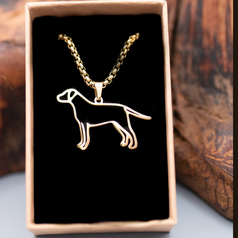 Halskette "Mountain Cur" für Hundefreunde, 18-Karat vergoldet