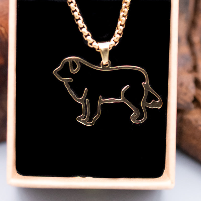 Halskette "Pyrenäenberghund" für Hundefreunde, 18-Karat vergoldet