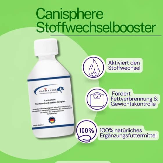 Canisphere Stoffwechselbooster – Ergänzungsfuttermittel zur Unterstützung des Stoffwechsels und der Energieversorgung bei Hunden