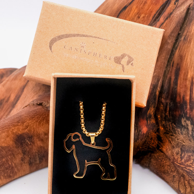 Halskette "Zwergschnauzer" für Hundefreunde, 18-Karat vergoldet