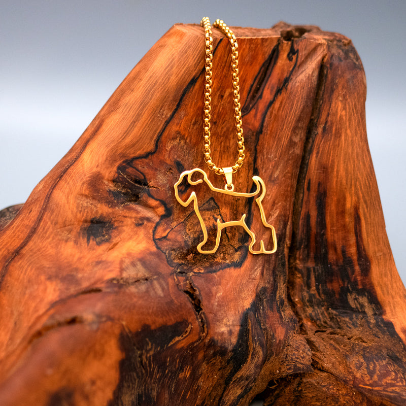 Halskette "Zwergschnauzer" für Hundefreunde, 18-Karat vergoldet