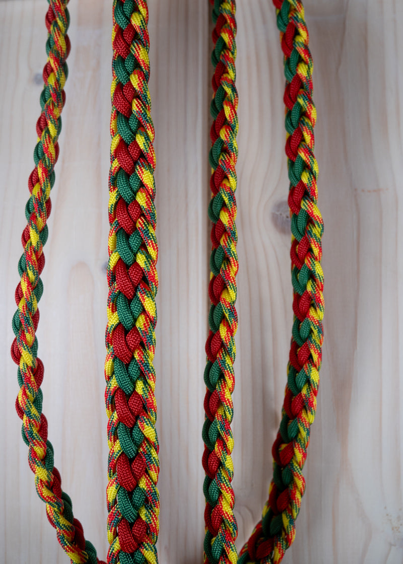 Führleine aus Paracord - mit Scherenkarabiner, mehrfach verstellbar, Signalfarben