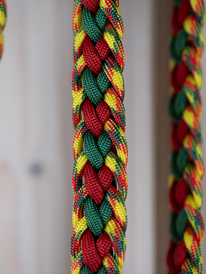 Führleine aus Paracord - mit Scherenkarabiner, mehrfach verstellbar, Signalfarben