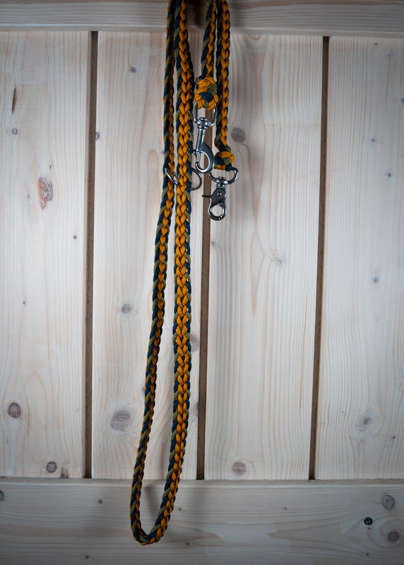 Führleine aus Paracord; Hundeleine mit Scherenkarabiner, mehrfach verstellbar