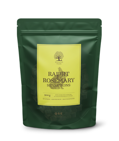 Essential RABBIT &amp; ROSEMARY SENSATIONS - unwiderstehlicher Snack aus feinem Kaninchenfleisch für Deinen Hund