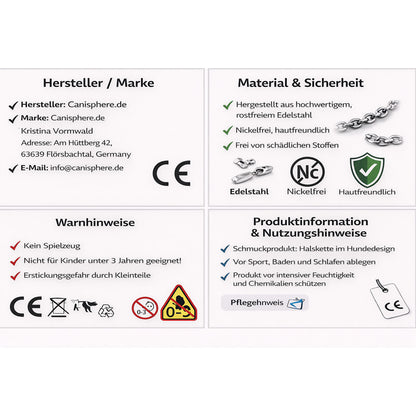 Elegante Halskette mit drei zierlichen Pfoten aus "Gold" oder "Silber", nickelfrei - individuelle Gravur möglich