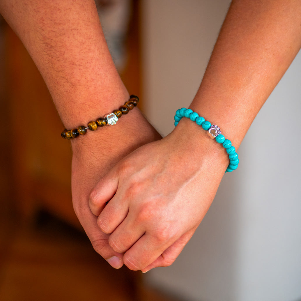 Armbänder für Hundeliebhaber aus 8mm (Natur)perlen, unterschiedliche Steinarten