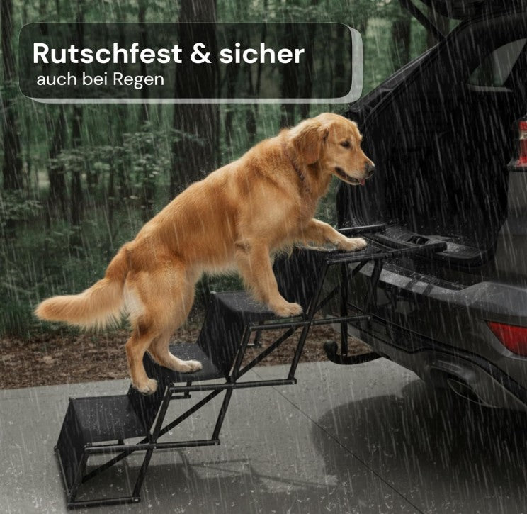 Hunde, Hundegesundheit, Treppe, Einstiegshilfe, Rampe, Auto, Arthrose, Schmerzen, schwarz, Aluminium