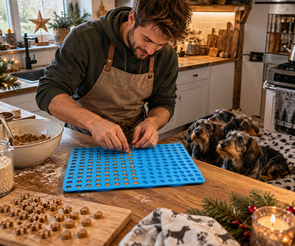 XMAS Silikon-Backmatte für Hundekekse - 192 kleine Leckerlis auf einmal
