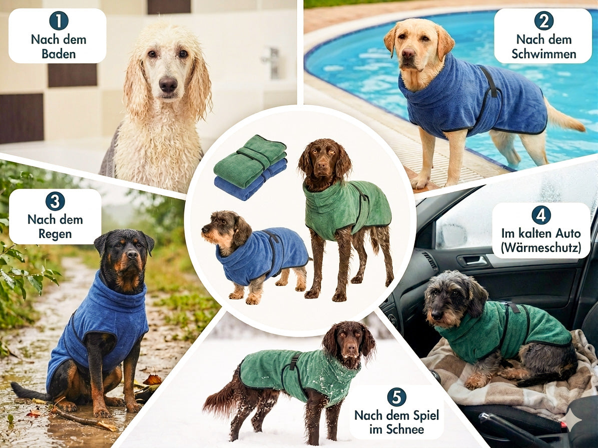 Hundebademantel, Trockenbuddy für Jagdhunde
