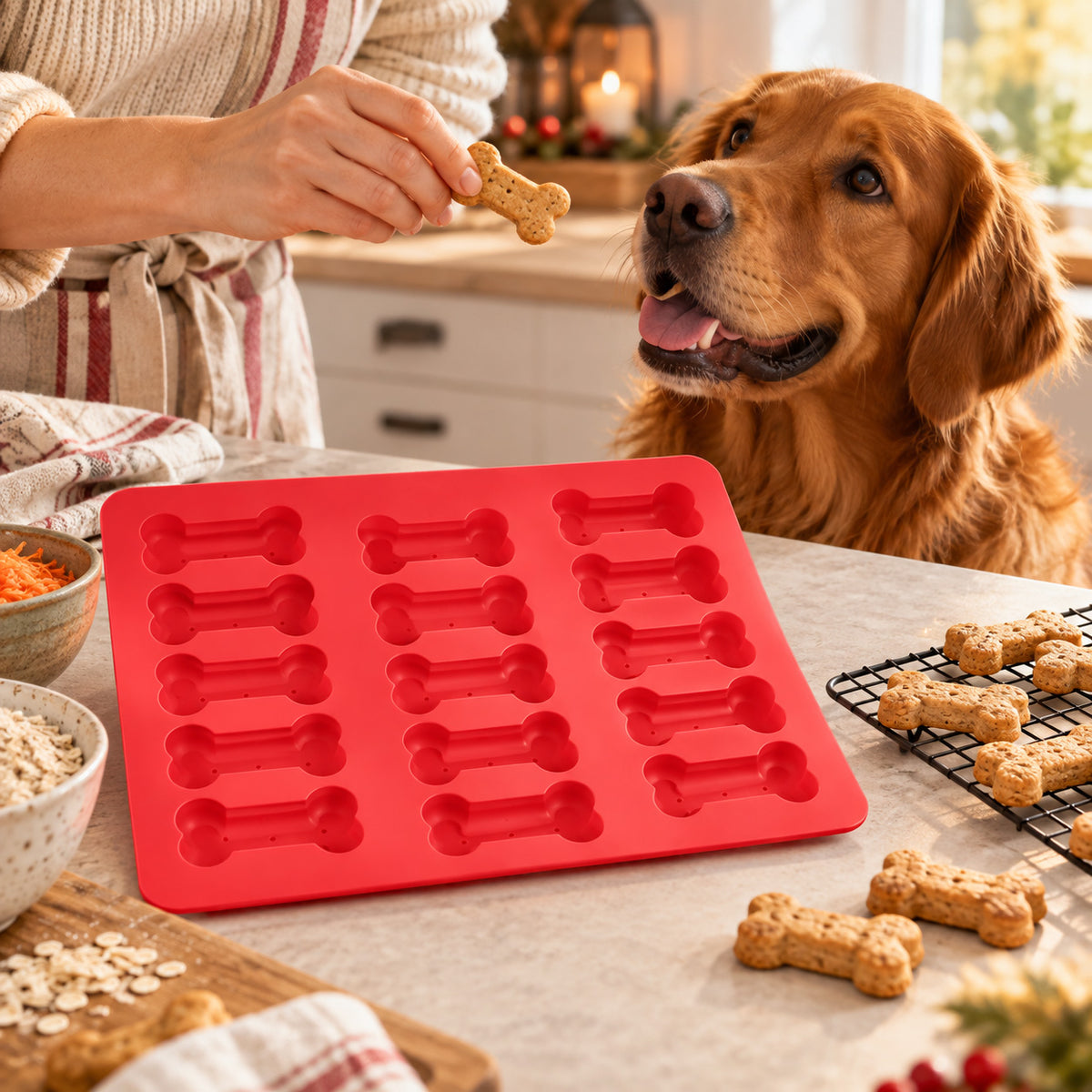 XMAS Silikon-Backform „Bone“ – Für selbstgemachte Hundekekse