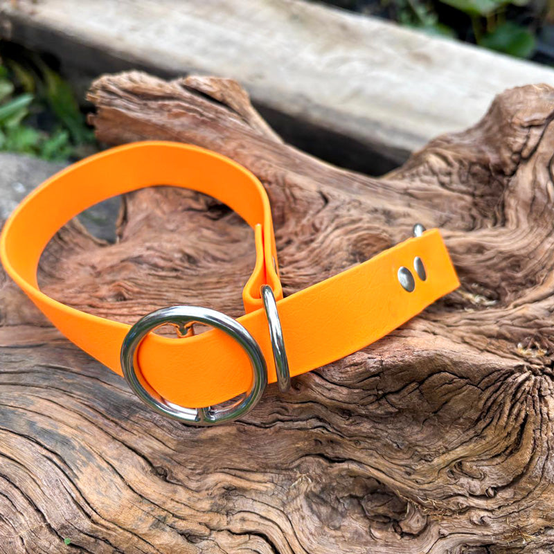 BioThane® -Halsband mit Zugstopp-Design in gut sichtbarem Hell-Orange