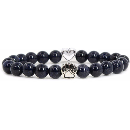 Nickelfreies Armband für Hundeliebhaber aus 8mm (Natur)perlen