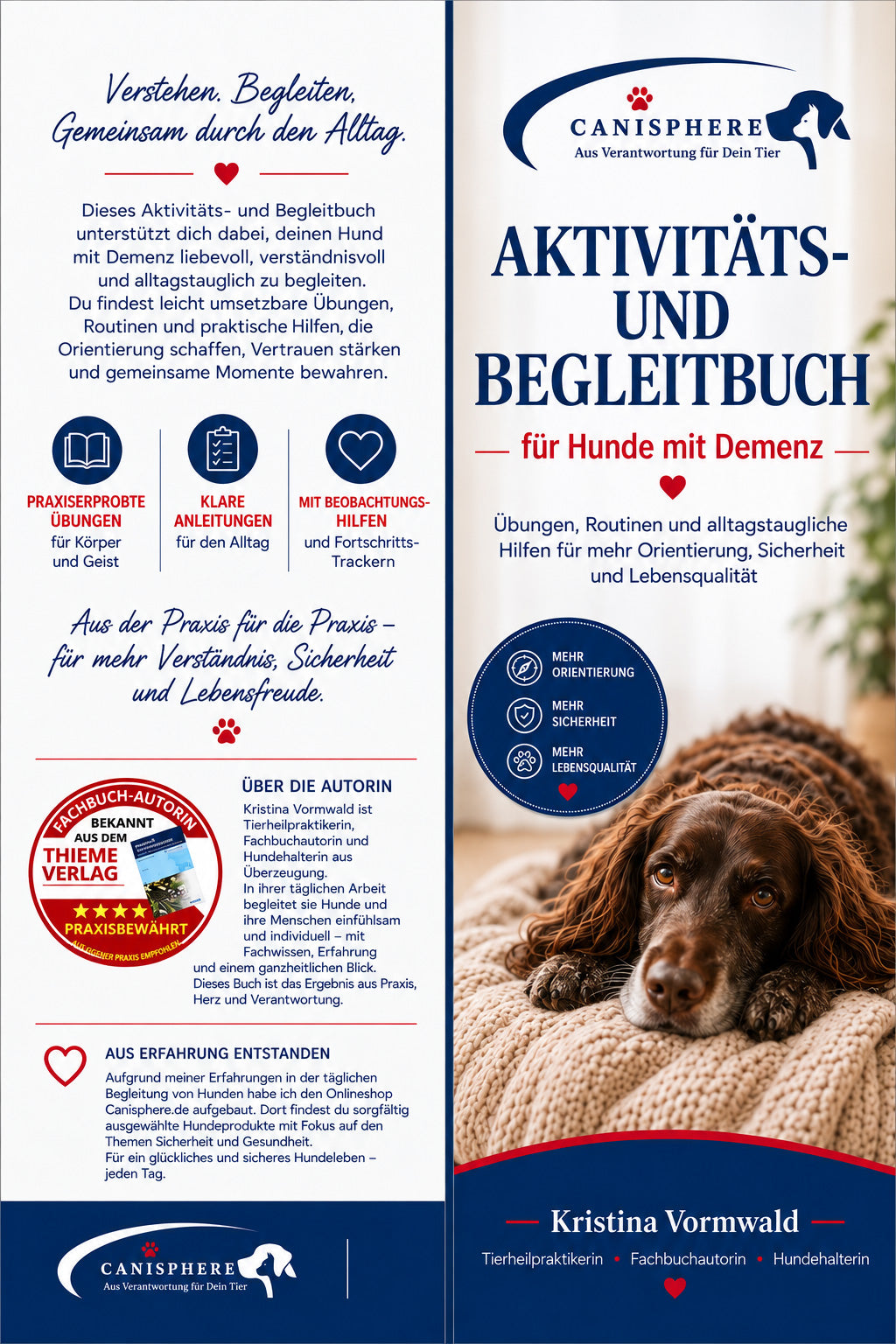 Aktivitäts- und Begleitbuch für Hunde mit Demenz: Übungen, Routinen und alltagstaugliche Hilfen für mehr Orientierung, Sicherheit und Lebensqualität