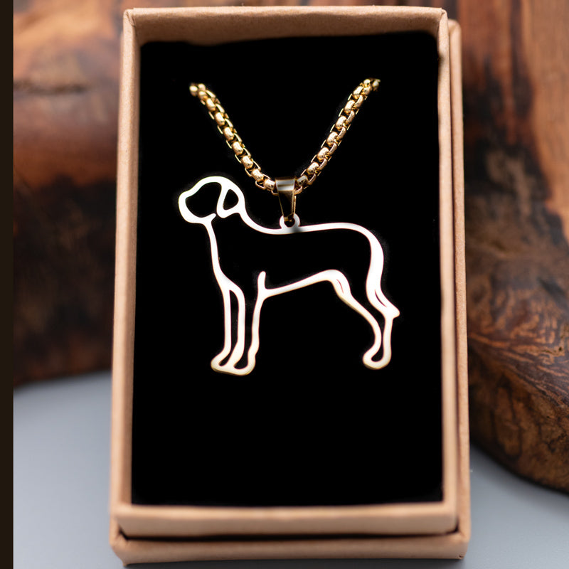 Halskette &quot;Deutsche Dogge&quot; für Hundefreunde, 18-Karat vergoldet