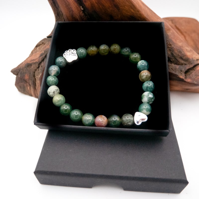 Fancy-Jasper - Armband für Hundeliebhaber aus 8mm (Natur)perlen