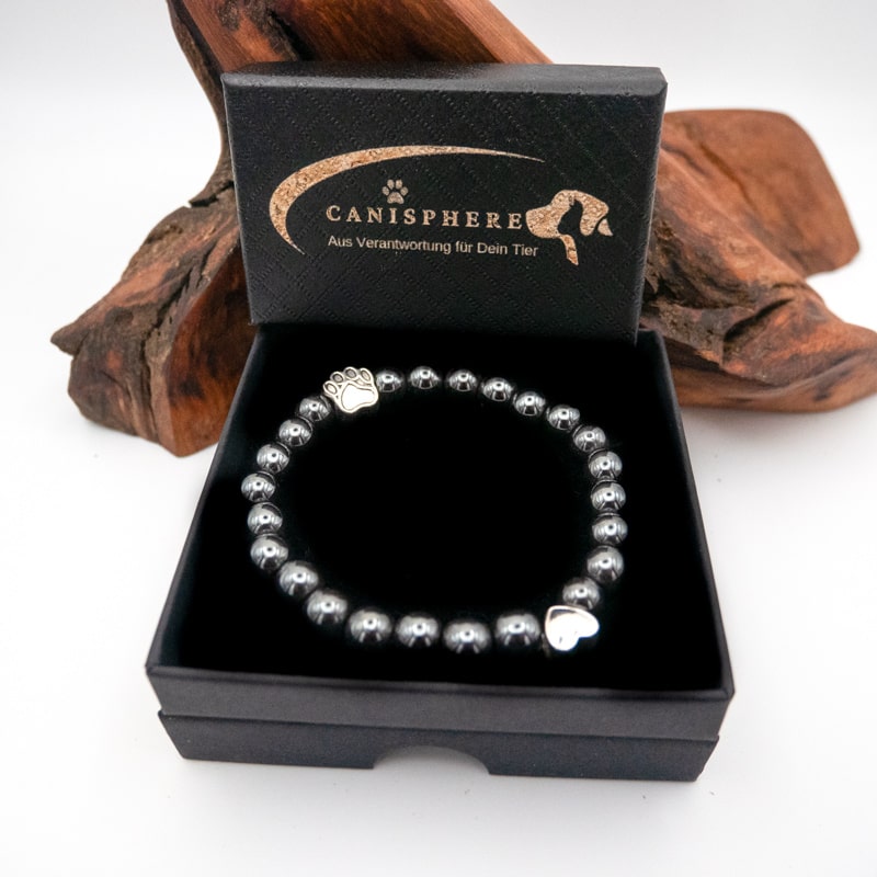 Hämatit - Armband für Hundeliebhaber aus 8mm (Natur)perlen