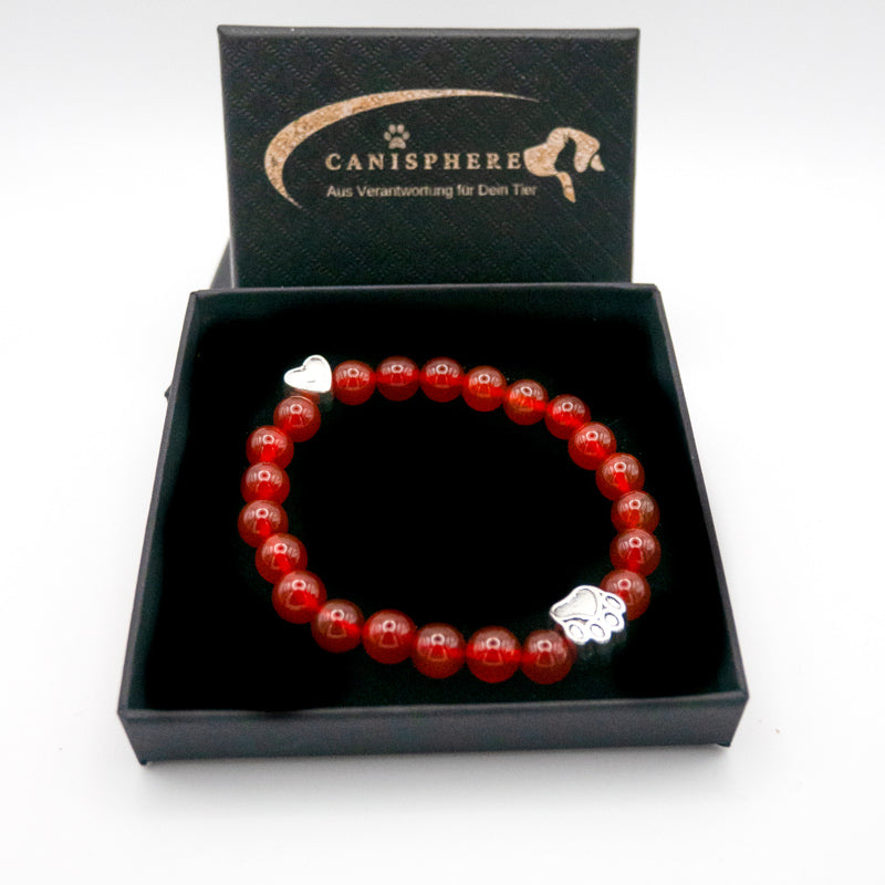 Karneol - Armband für Hundeliebhaber aus 8mm (Natur)perlen