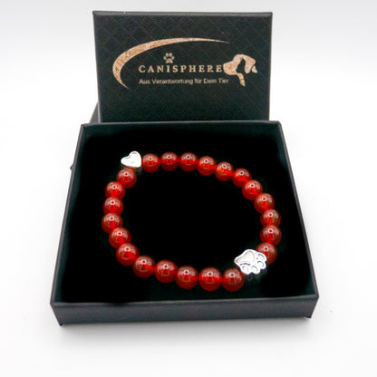 Karneol - Armband für Hundeliebhaber aus 8mm (Natur)perlen