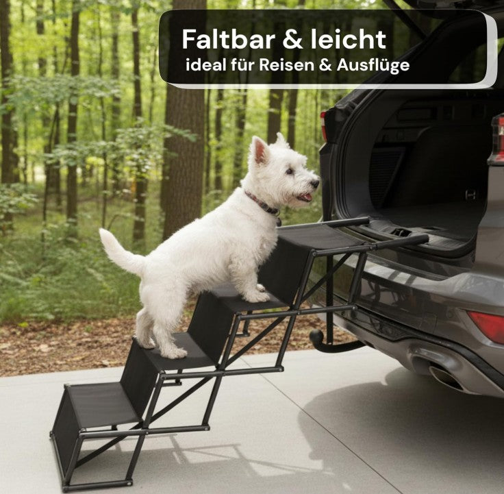 Hunde, Hundegesundheit, Treppe, Einstiegshilfe, Rampe, Auto, Arthrose, Schmerzen, schwarz, Aluminium