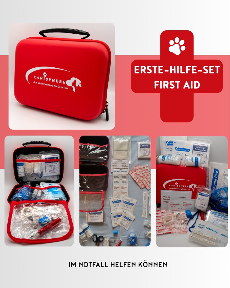 Roter Erste-Hilfe-Koffer für Haustiere – 72 Teile, ideal für unterwegs und Zuhause