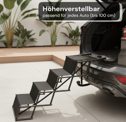 Hunde, Hundegesundheit, Treppe, Einstiegshilfe, Rampe, Auto, Arthrose, Schmerzen, schwarz, Aluminium