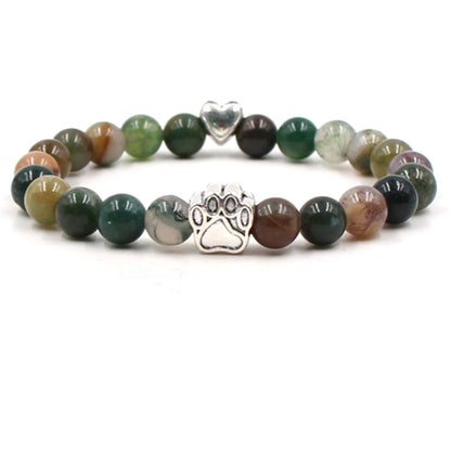 Nickelfreies Armband für Hundeliebhaber aus 8mm (Natur)perlen