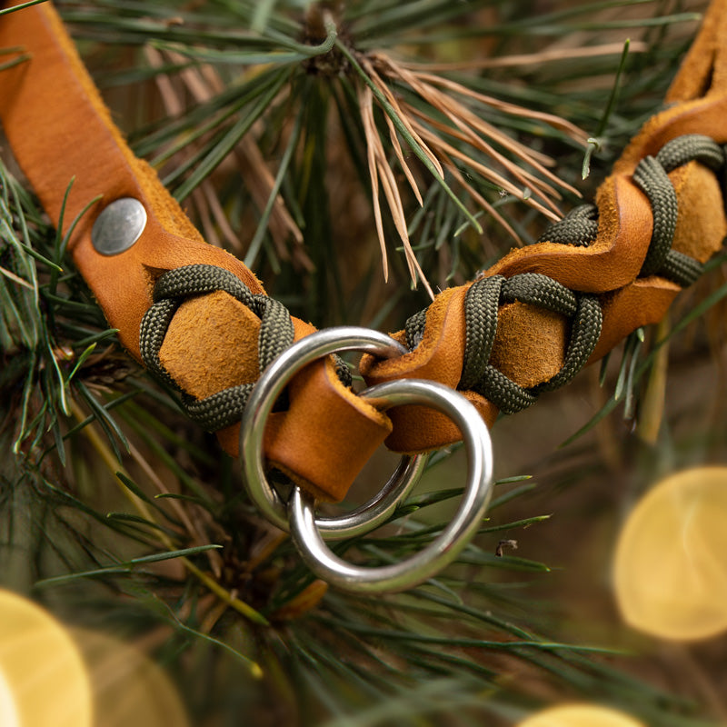 Lederhalsband mit Zugstopp-Design in edlem Hellbraun