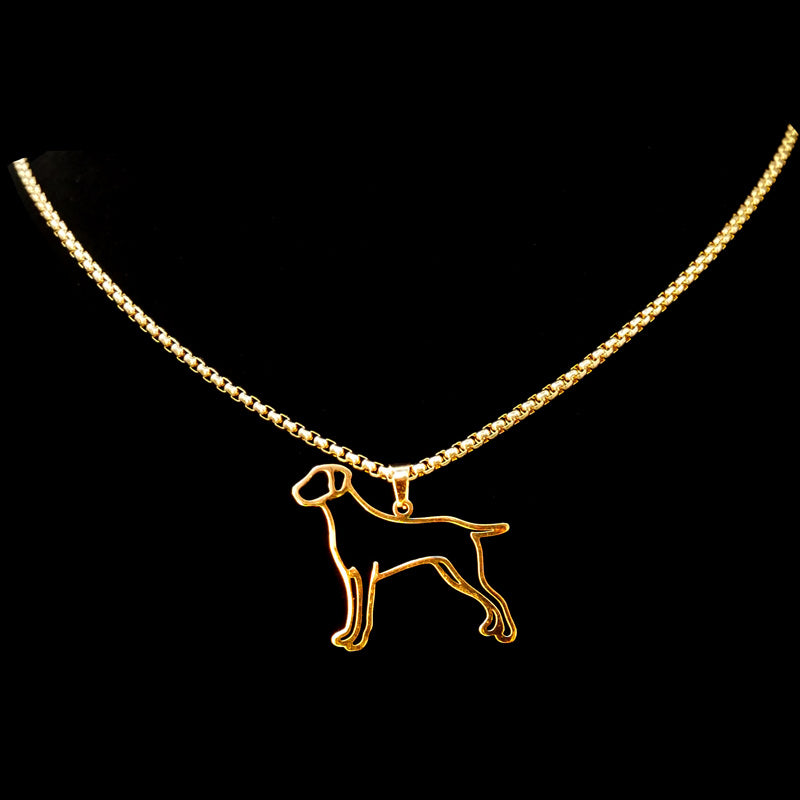 Halskette &quot;Weimaraner&quot;, 18-Karat vergoldet, für Hundefreunde