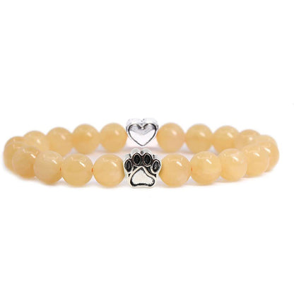 Nickelfreies Armband für Hundeliebhaber aus 8mm (Natur)perlen