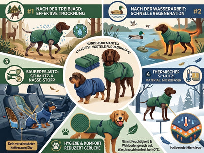 Hundebademantel, Trockenbuddy für Jagdhunde