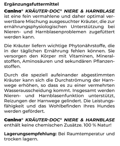 Canina KRÄUTER-DOC Niere und Harnblase für Hunde
