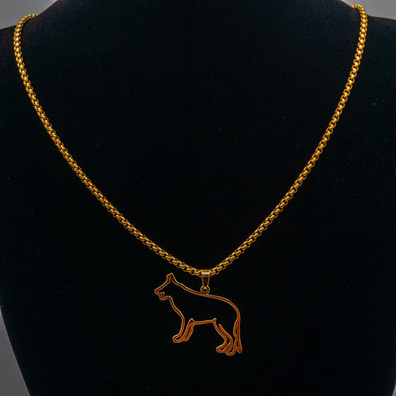 Deutscher Schäferhund-Halskette für Hundefreunde, 18-Karat vergoldet
